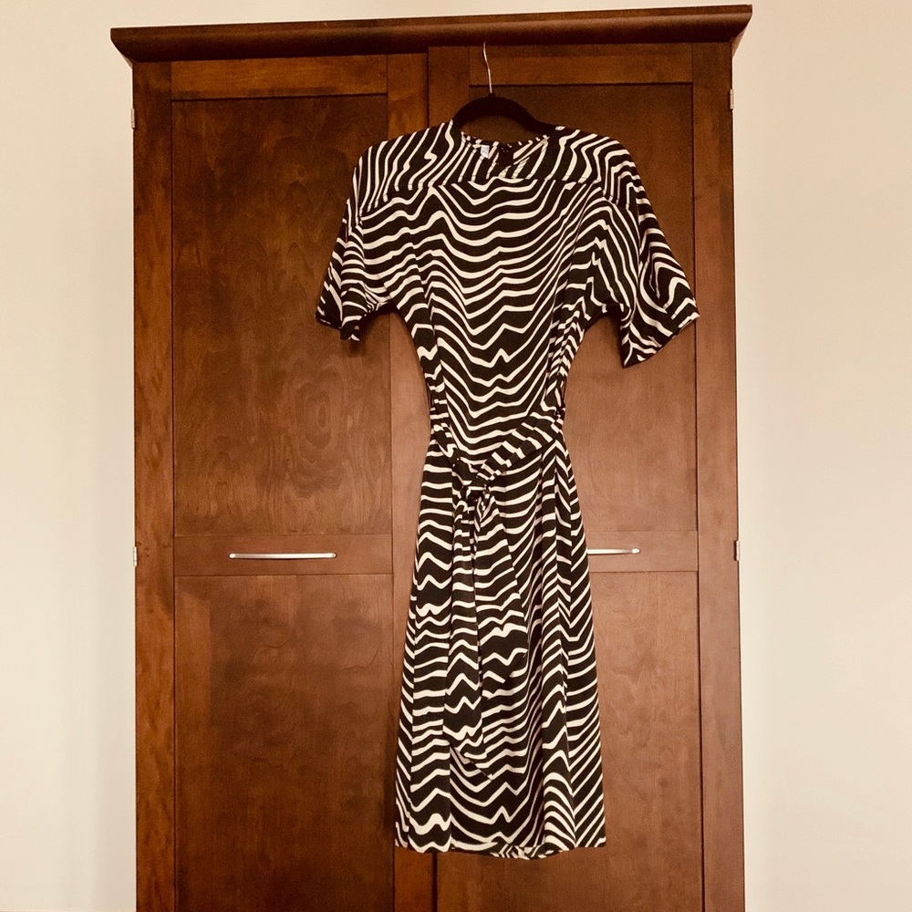 Zebra Animal Print Black and White Mango Dress